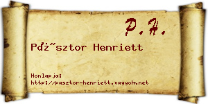 Pásztor Henriett névjegykártya