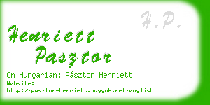 henriett pasztor business card